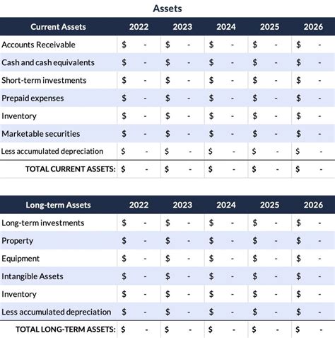 how to create a balance sheet example