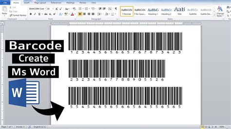 how to create a barcode in word for free