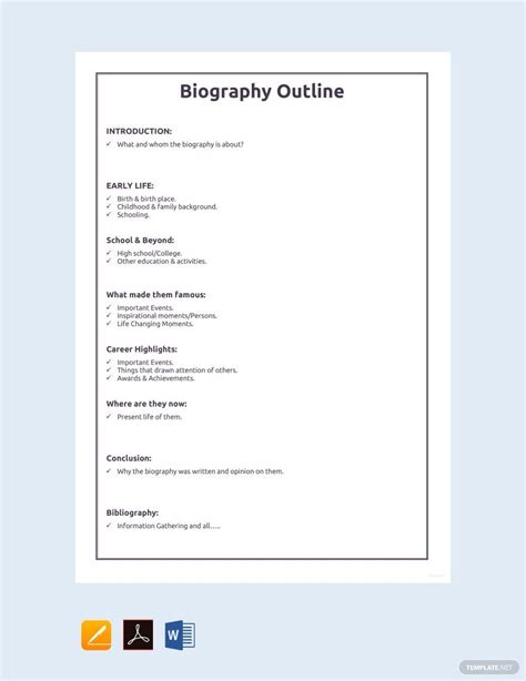 how to create a bio template in word