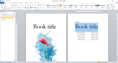 how to create a book template in word