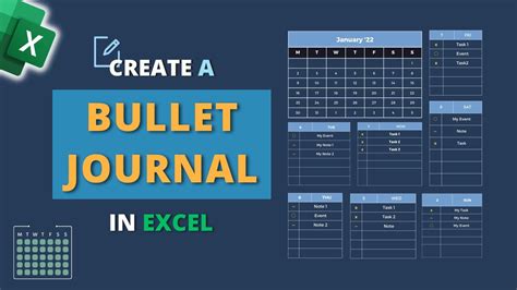 how to create a bullet journal in excel
