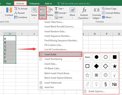 how to create a bulleted list in a cell in excel