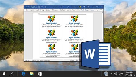 how to create a business card in word from scratch