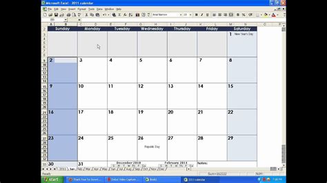 how to create a calendar in excel 2013