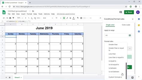 how to create a calendar on google sheet