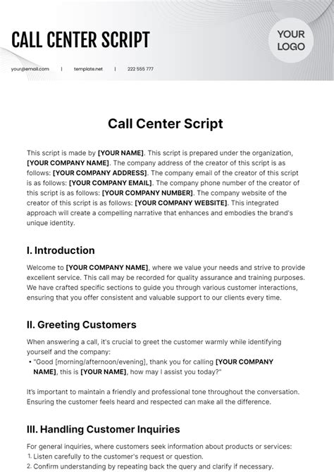 how to create a call center script