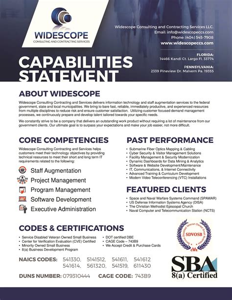 how to create a capability statement in word