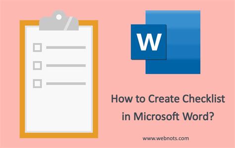 how to create a checklist in microsoft word