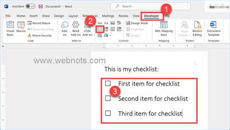 how to create a checklist in word 2024