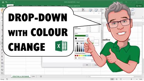 how to create a colour only drop down list in excel