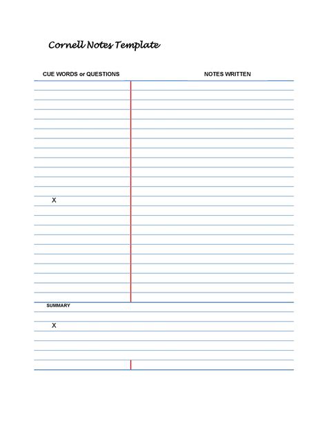 how to create a cornell notes template