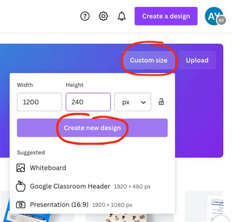 how to create a custom size template in canva