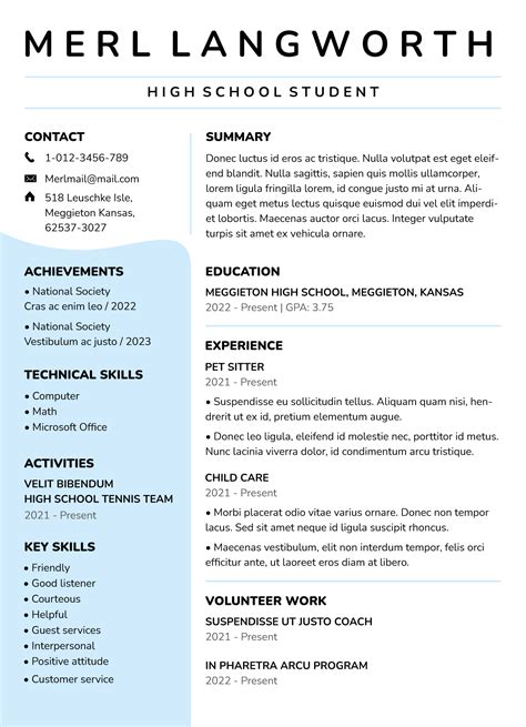 how to create a cv for a student