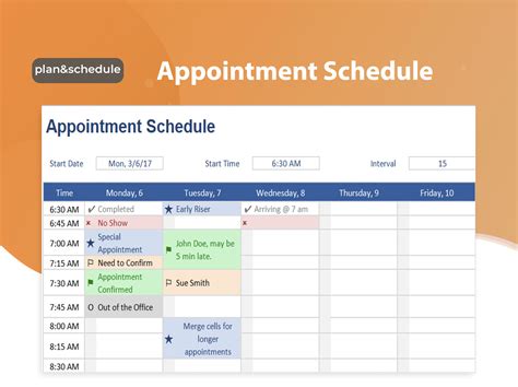 how to create a daily appointment calendar in excel