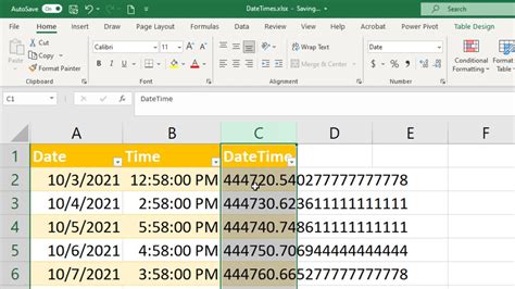 how to create a date column in excel