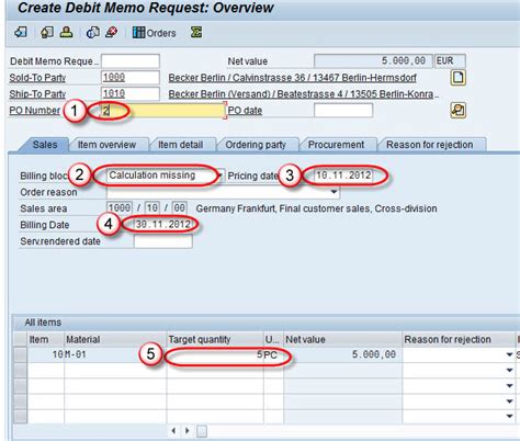 how to create a debit memo in sap