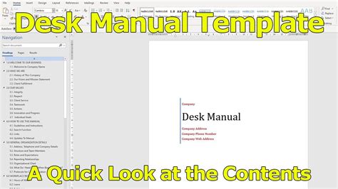 how to create a desk manual in word