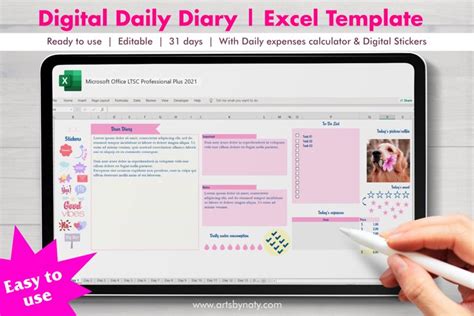 how to create a diary in excel