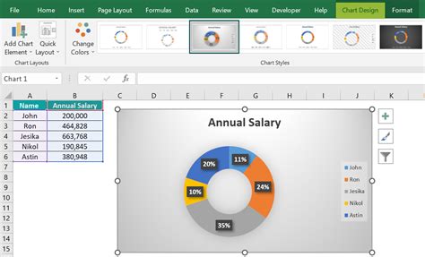 how to create a donut chart in excel with percentages