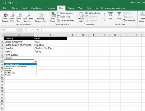 how to create a drop down list in excel from another sheet
