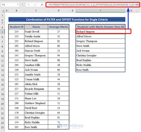 how to create a dynamic list in excel based on criteria