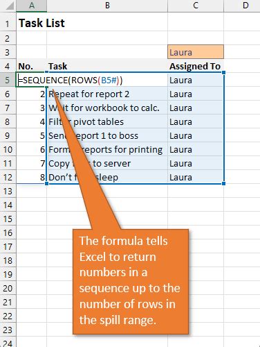 how to create a dynamic numbered list in excel