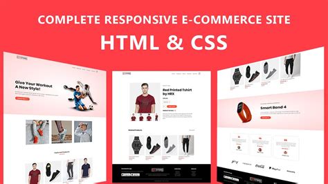 how to create a ecommerce website using html css and javascript