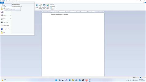 how to create a file in wordpad