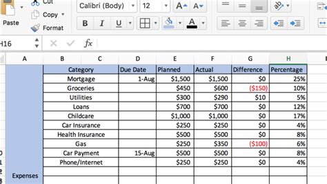 how to create a finance spreadsheet in excel