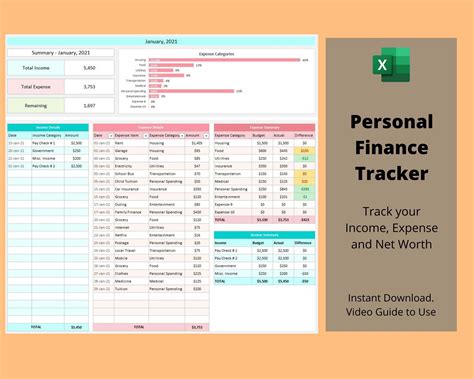 how to create a financial tracker in excel