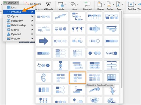 how to create a flow map in word