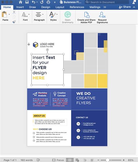 how to create a flyer in word document