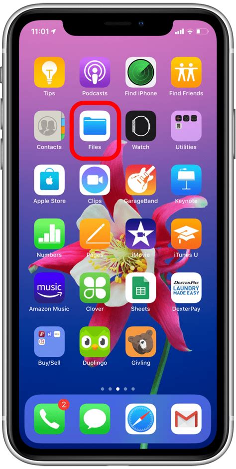 how to create a folder in files app on iphone