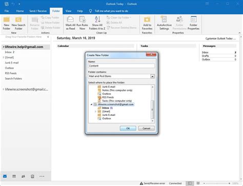 how to create a folder in outlook on your iphone