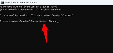 how to create a folder on desktop using command prompt
