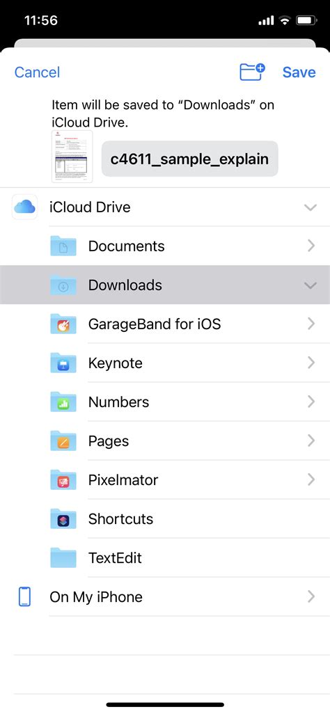 how to create a folder to save files on iphone