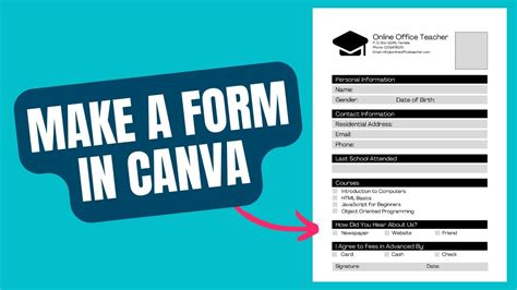 how to create a form in canva