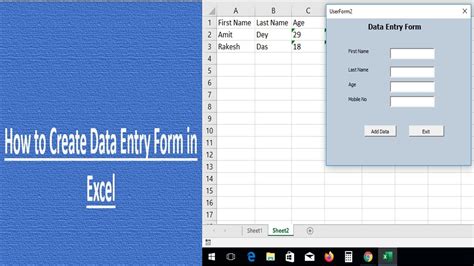 how to create a form in excel for data entry using vba