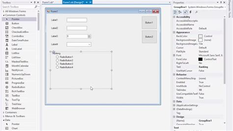 how to create a form in visual basic