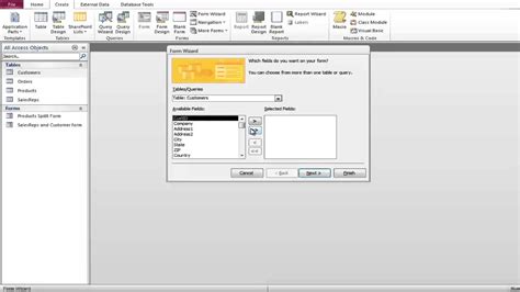 how to create a form using wizard in ms access