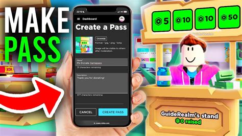 how to create a game pass in roblox please donate in mobile