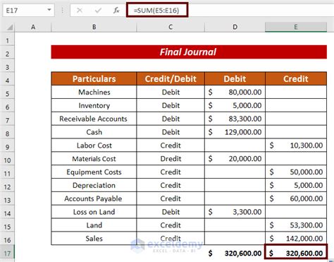 how to create a general journal in excel