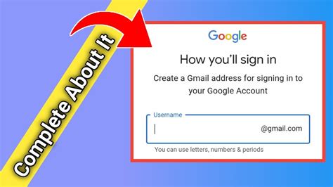 how to create a gmail address for signing in
