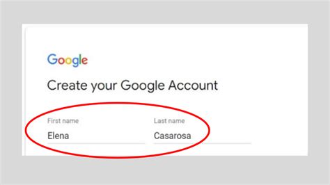 how to create a gmail name