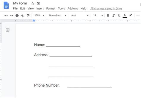 how to create a google doc form