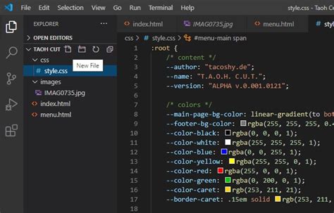 how to create a html page in visual studio code