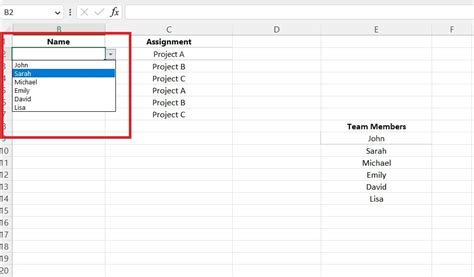 how to create a job down list in excel
