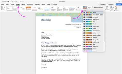 how to create a letter heading in word