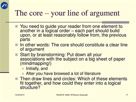 how to create a line of reasoning in an essay