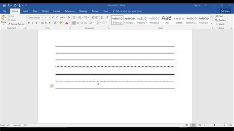 how to create a line on ms word